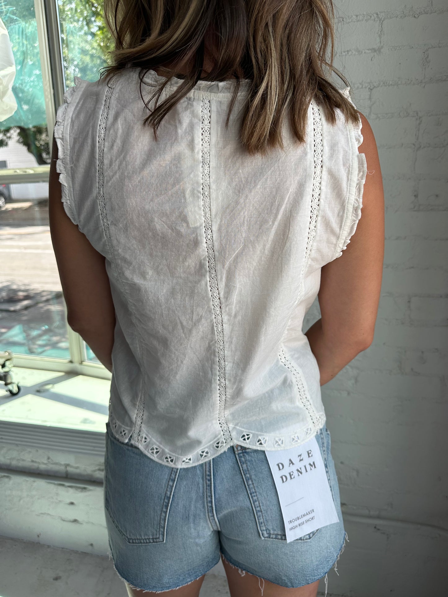 Tomi Embroidered Cotton Tank