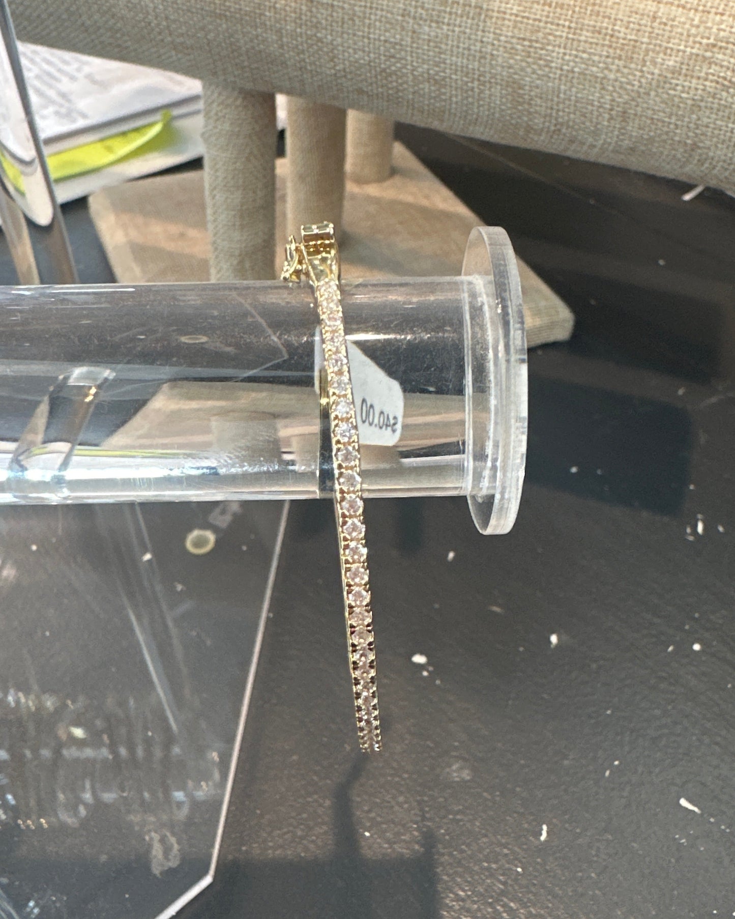 Gold Rhinestone Tennis Bracelet