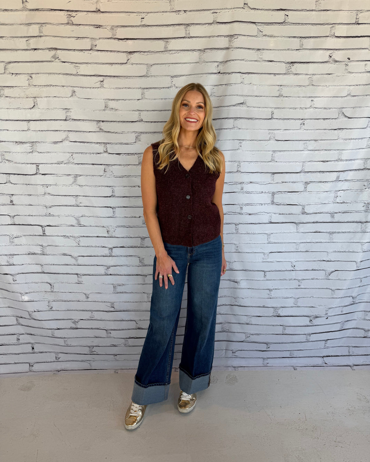 Warm Cider Sweater Vest Burgundy