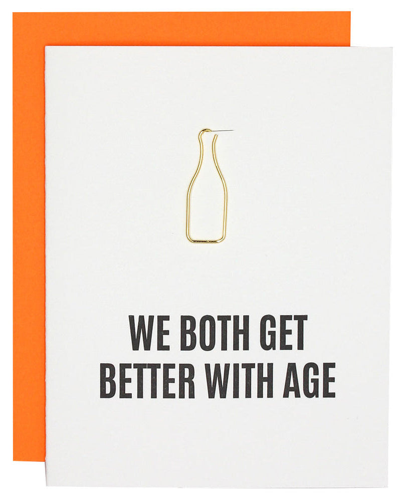 Get Better With Age - Paper Clip Letterpress Card