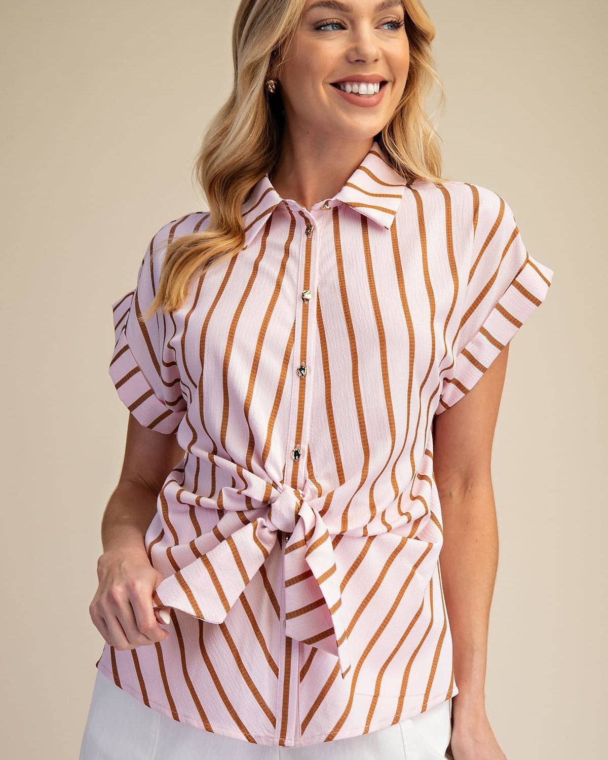 Pretty in Pink Striped Blouse