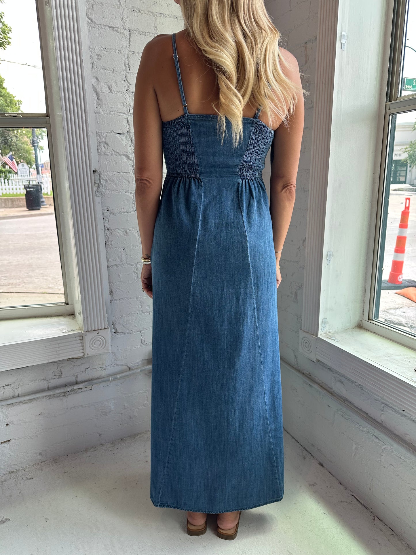 Angel Eyes Denim Midi Dress