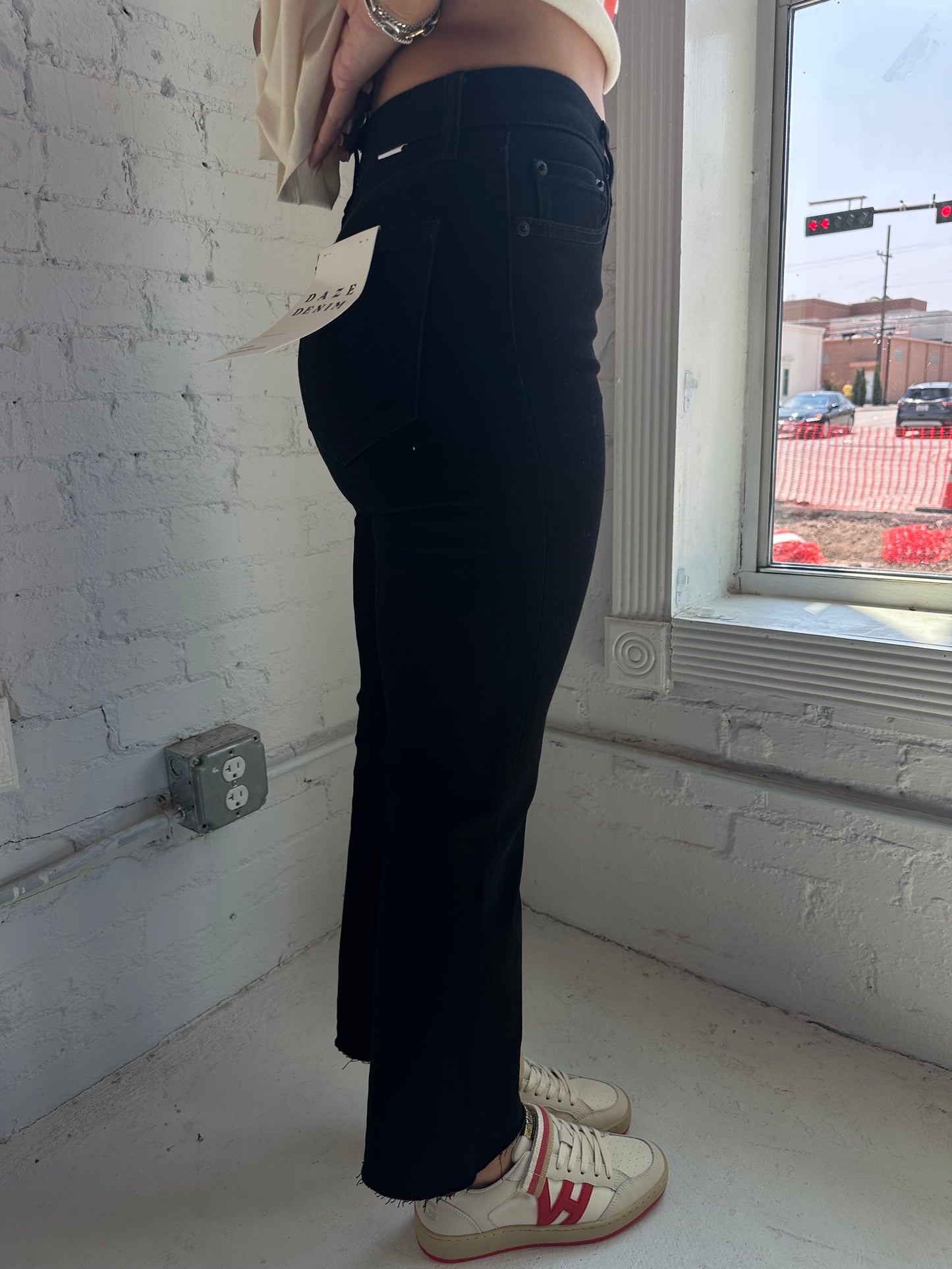 Shy Girl High Rise Crop Flare Jean After Party