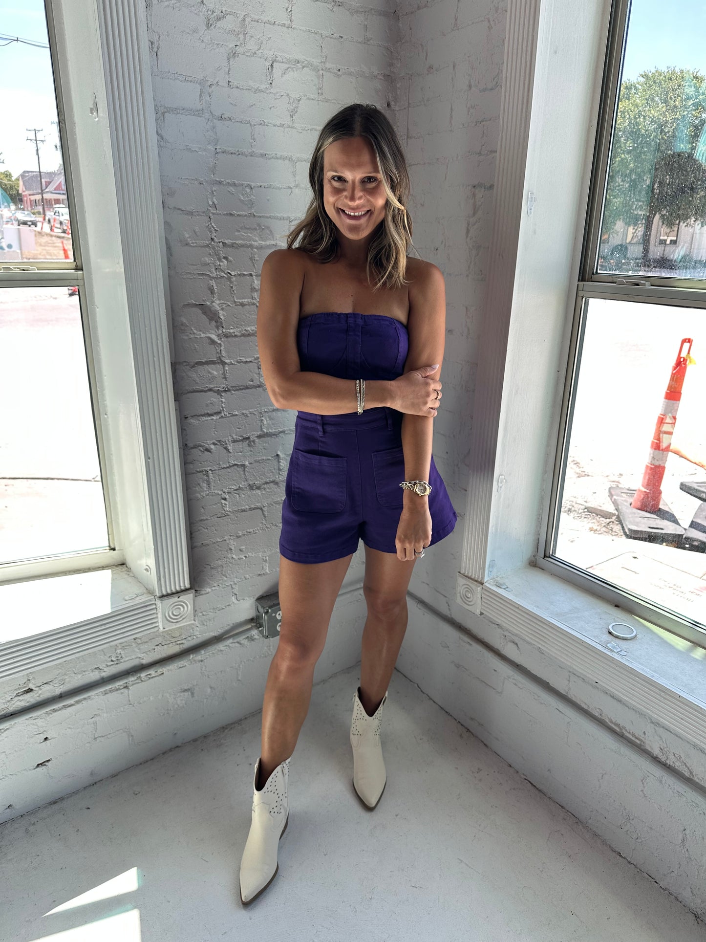 Belle Denim Tube Romper
