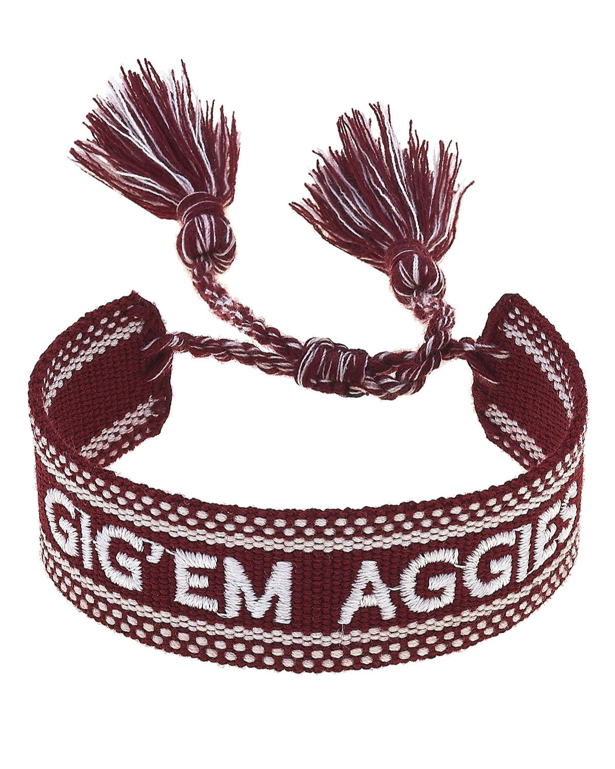 Texas A&M Aggies Woven Tassel Bracelet