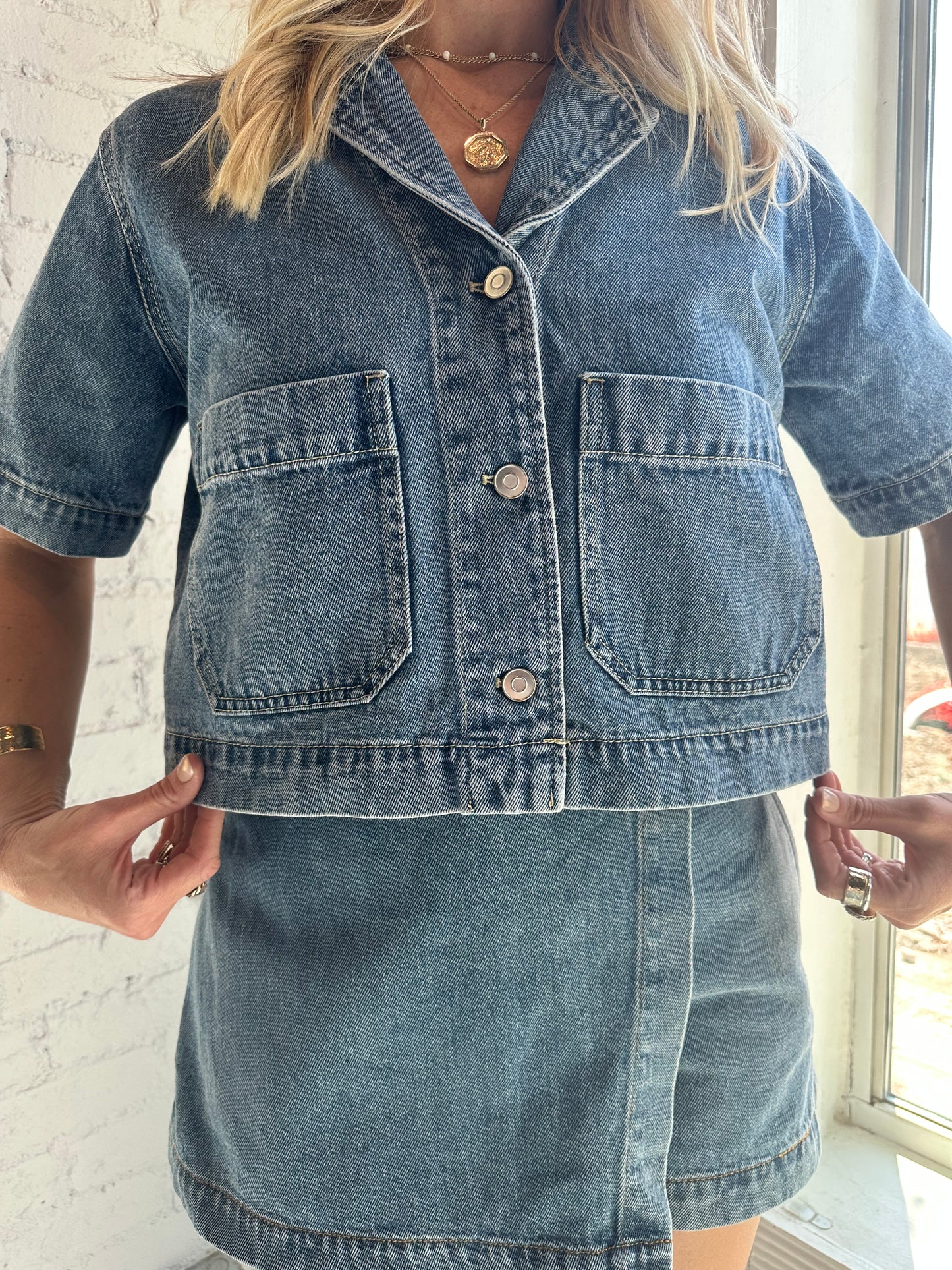 Lexi Cropped Denim Top