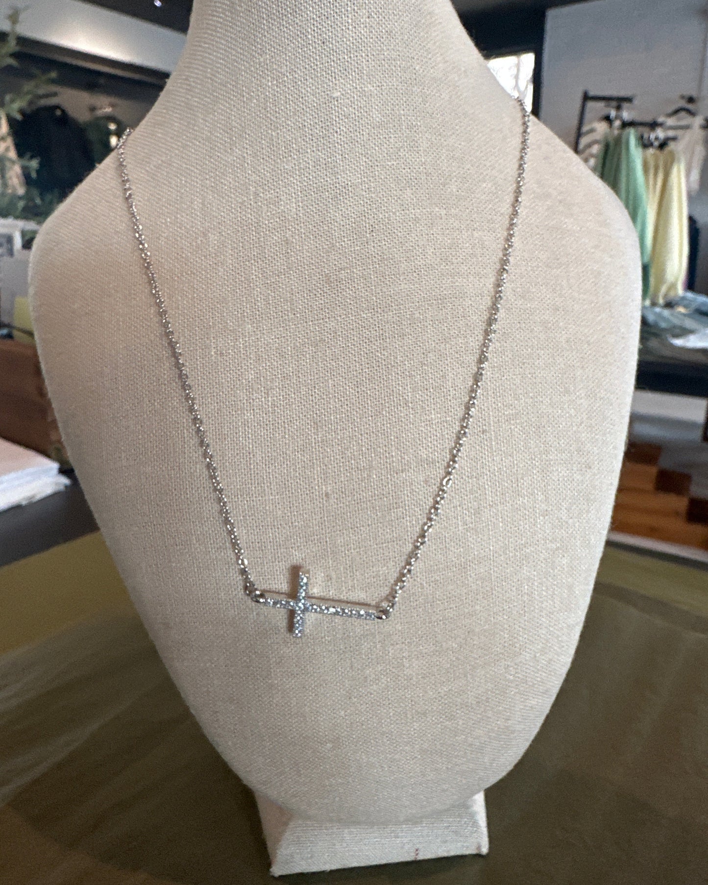 Silver Sdwys Cross Necklace