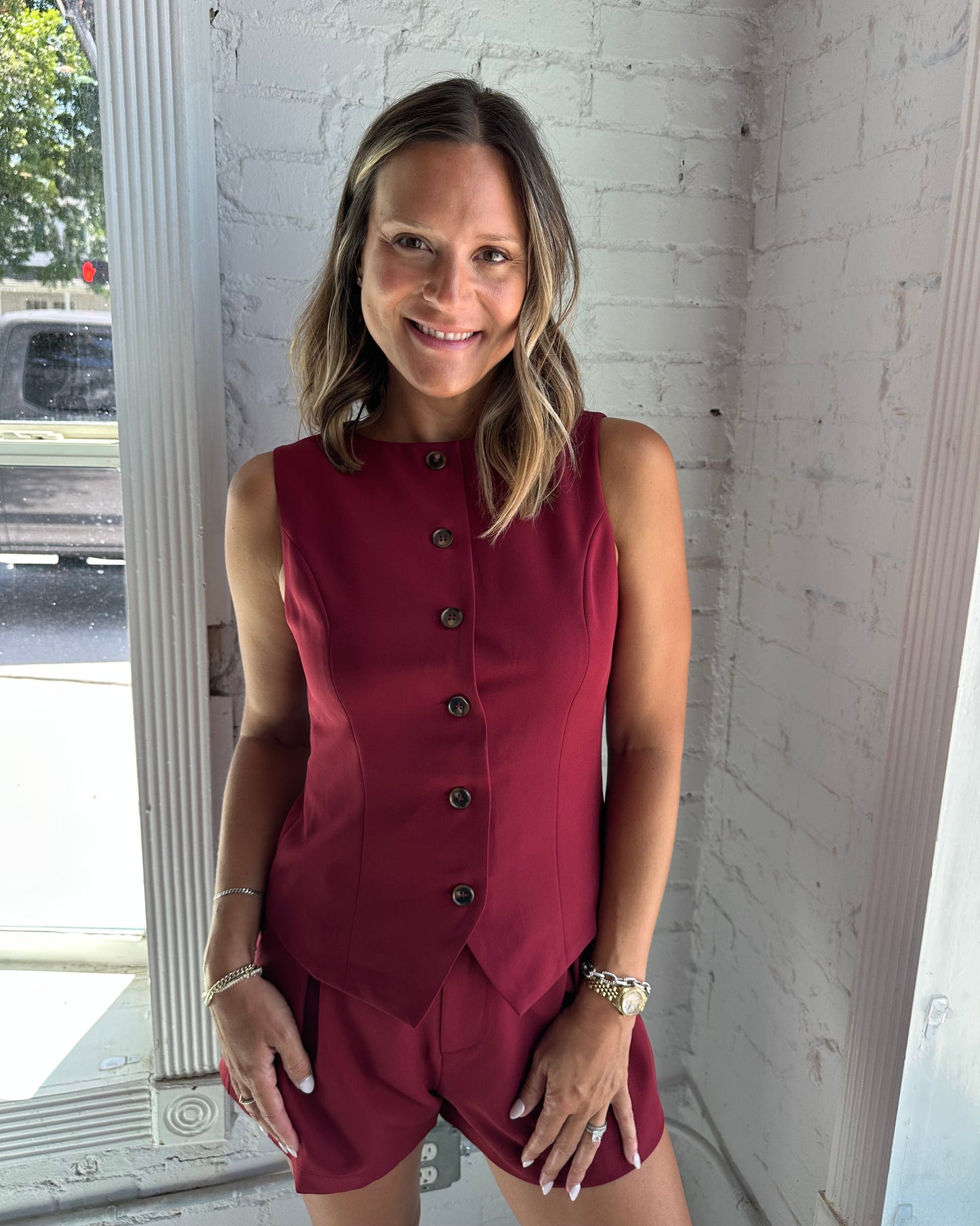Mandy Button Vest