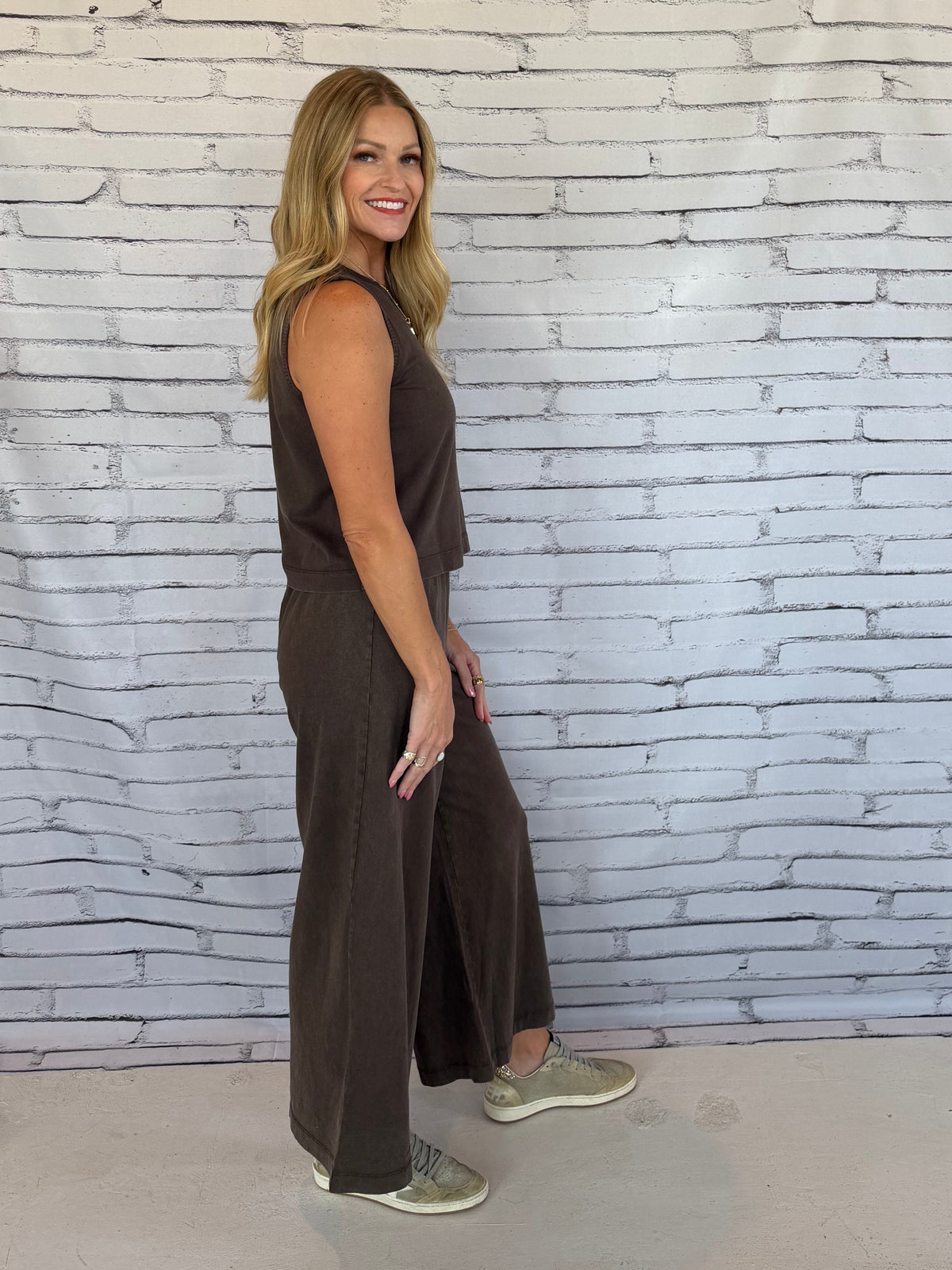 Scout Jersey Crop Flare Pant Dark Chocolate