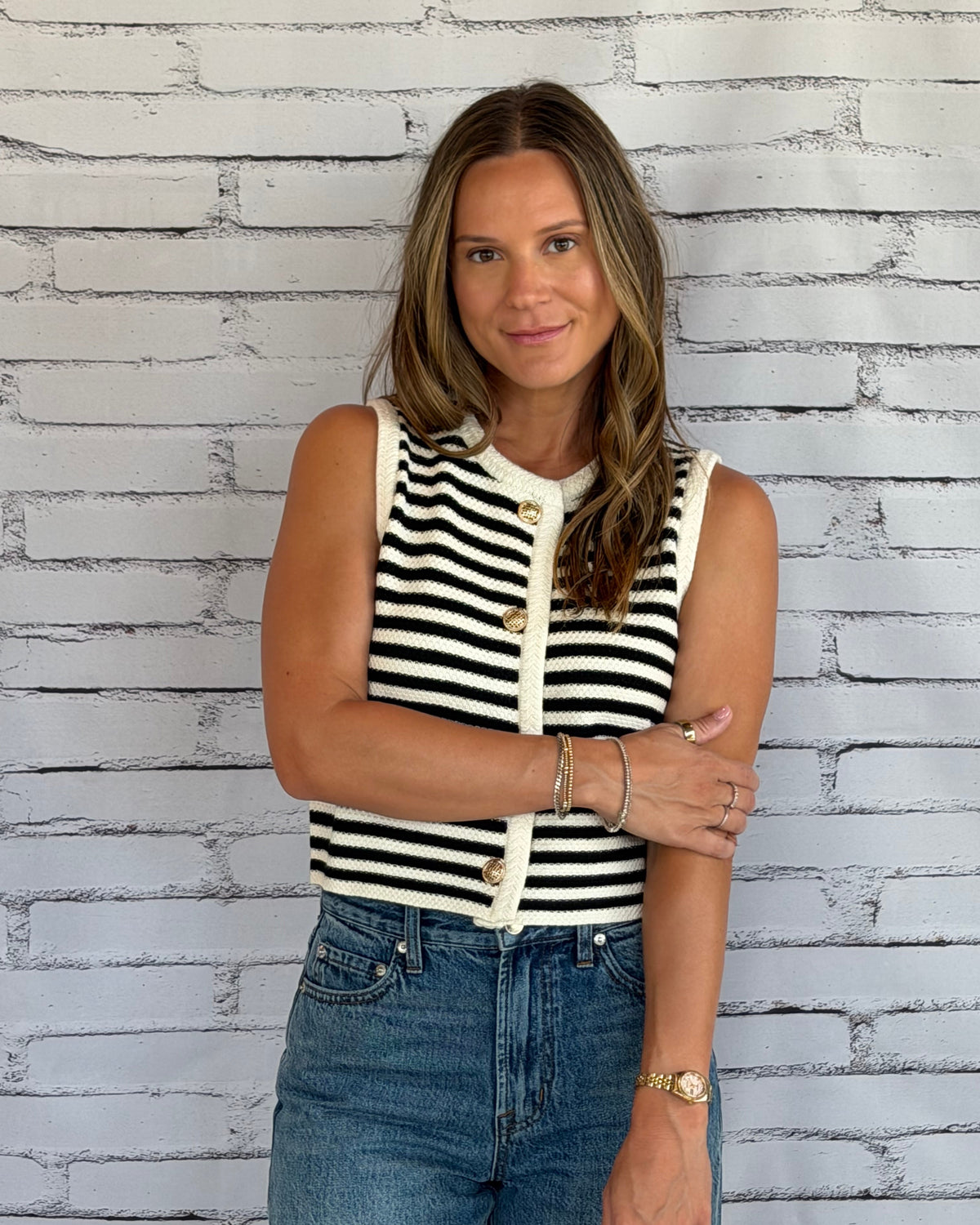 Manon Stripe Sweater Vest