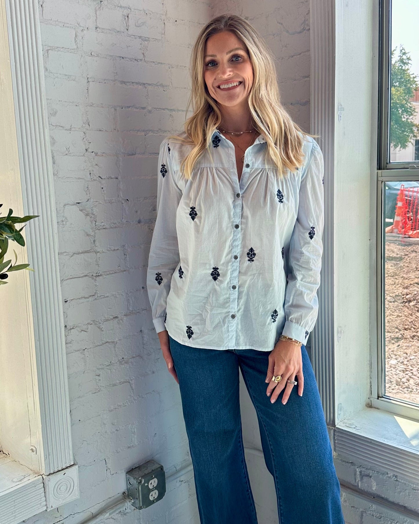 Nasrin Long Sleeve Embroidered Shirt