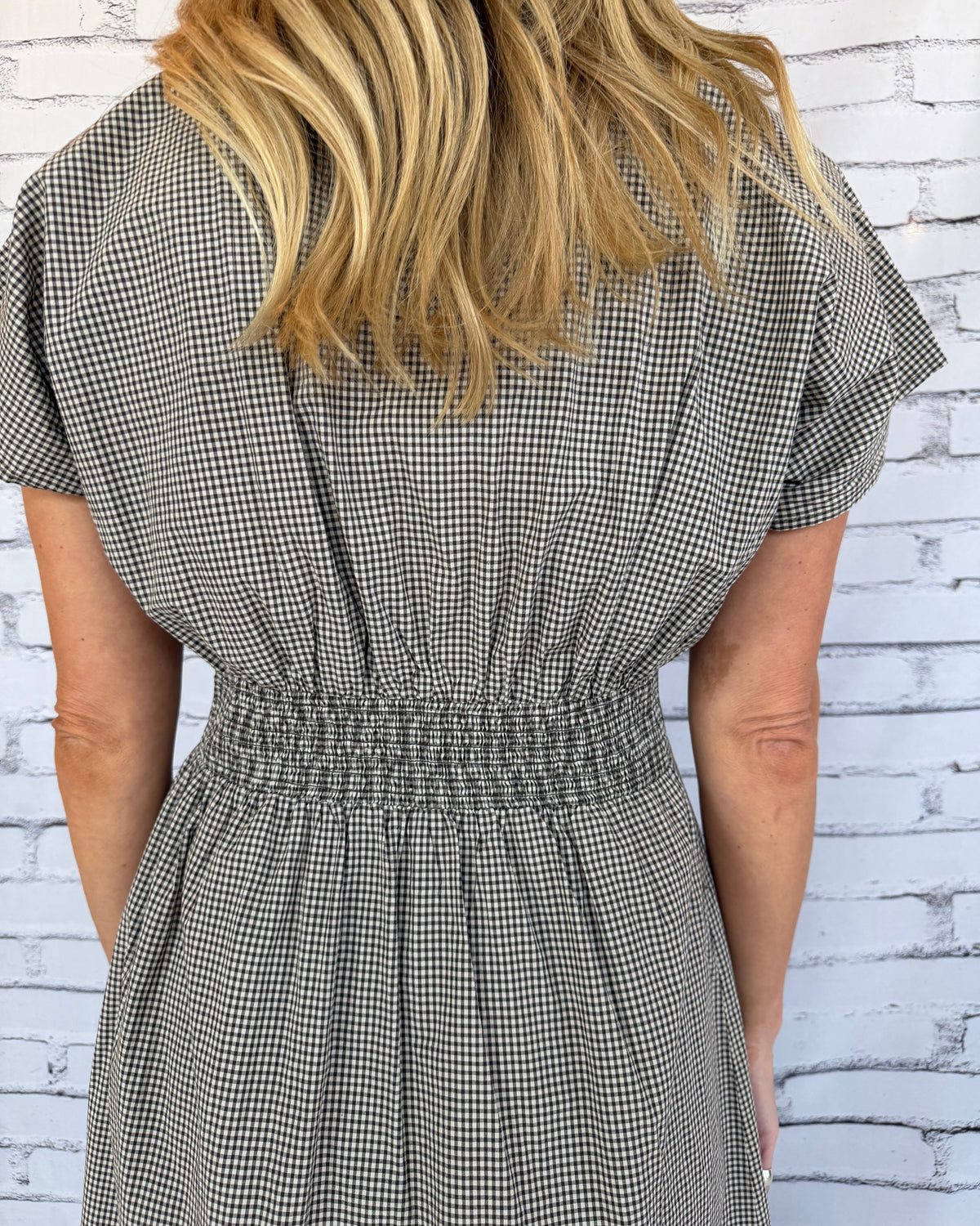 Sanna Gingham Midi Dress Dark Chocolate