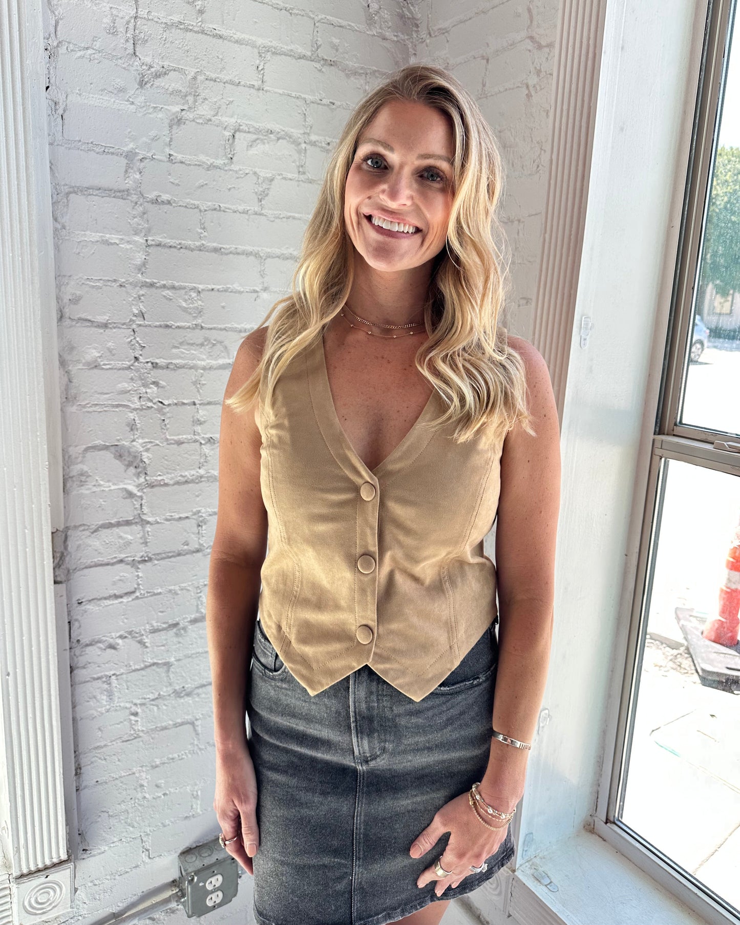 Drea Vest Toffee