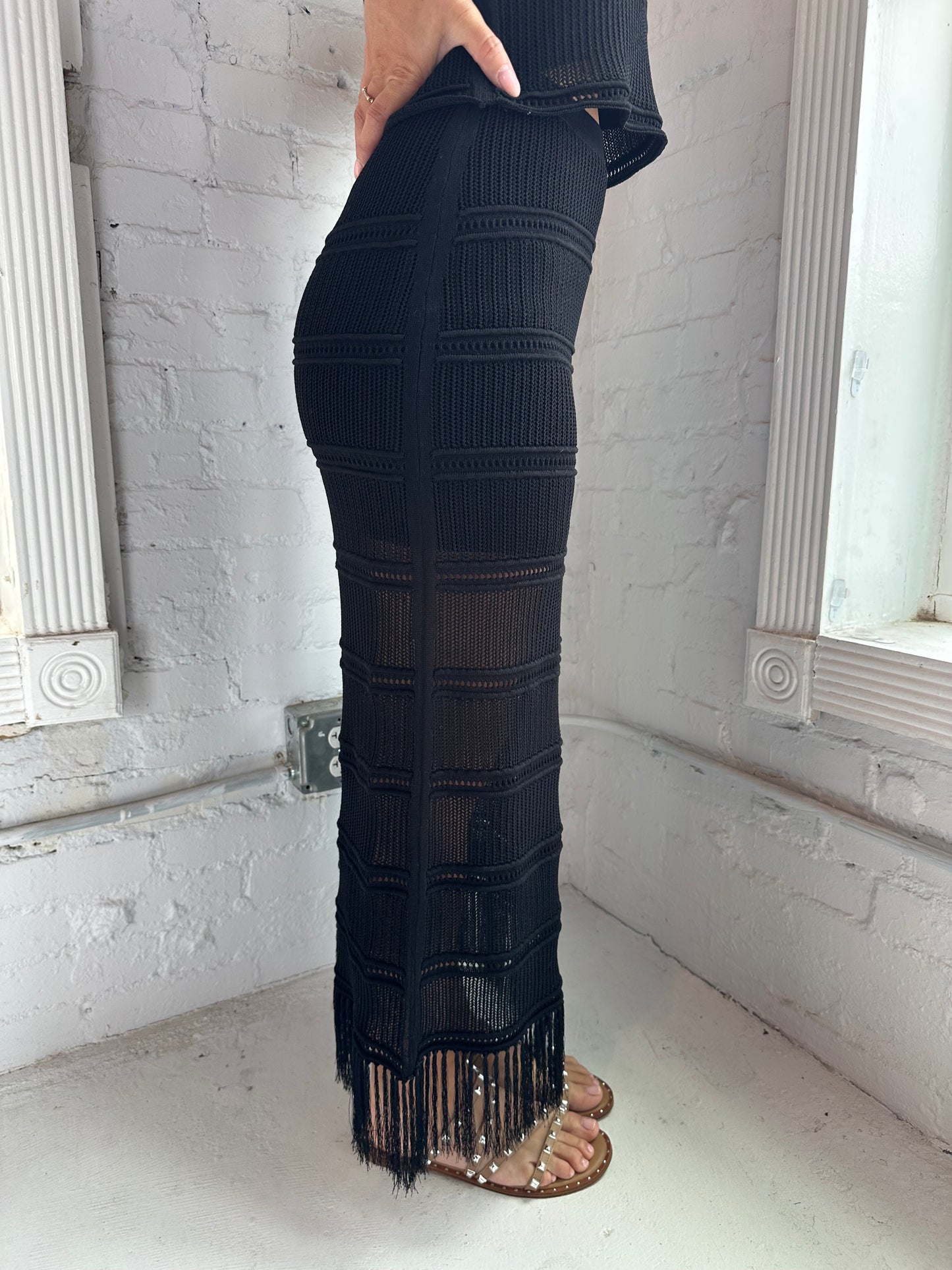 Flynn Crochet Midi Skirt
