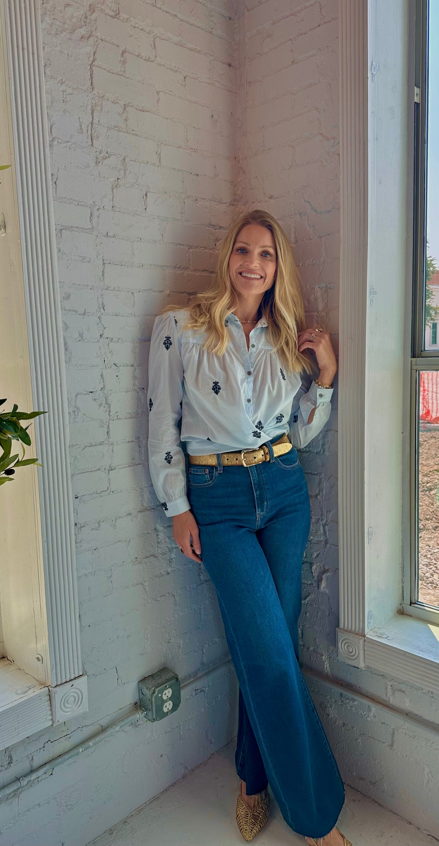 Nasrin Long Sleeve Embroidered Shirt