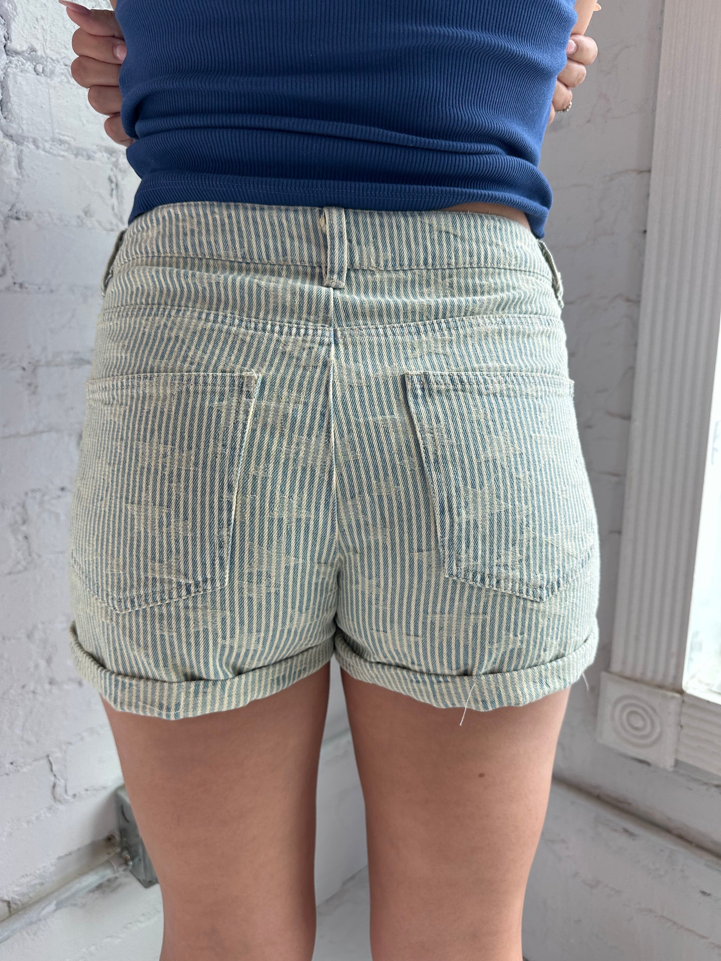 Striped Star Denim Short
