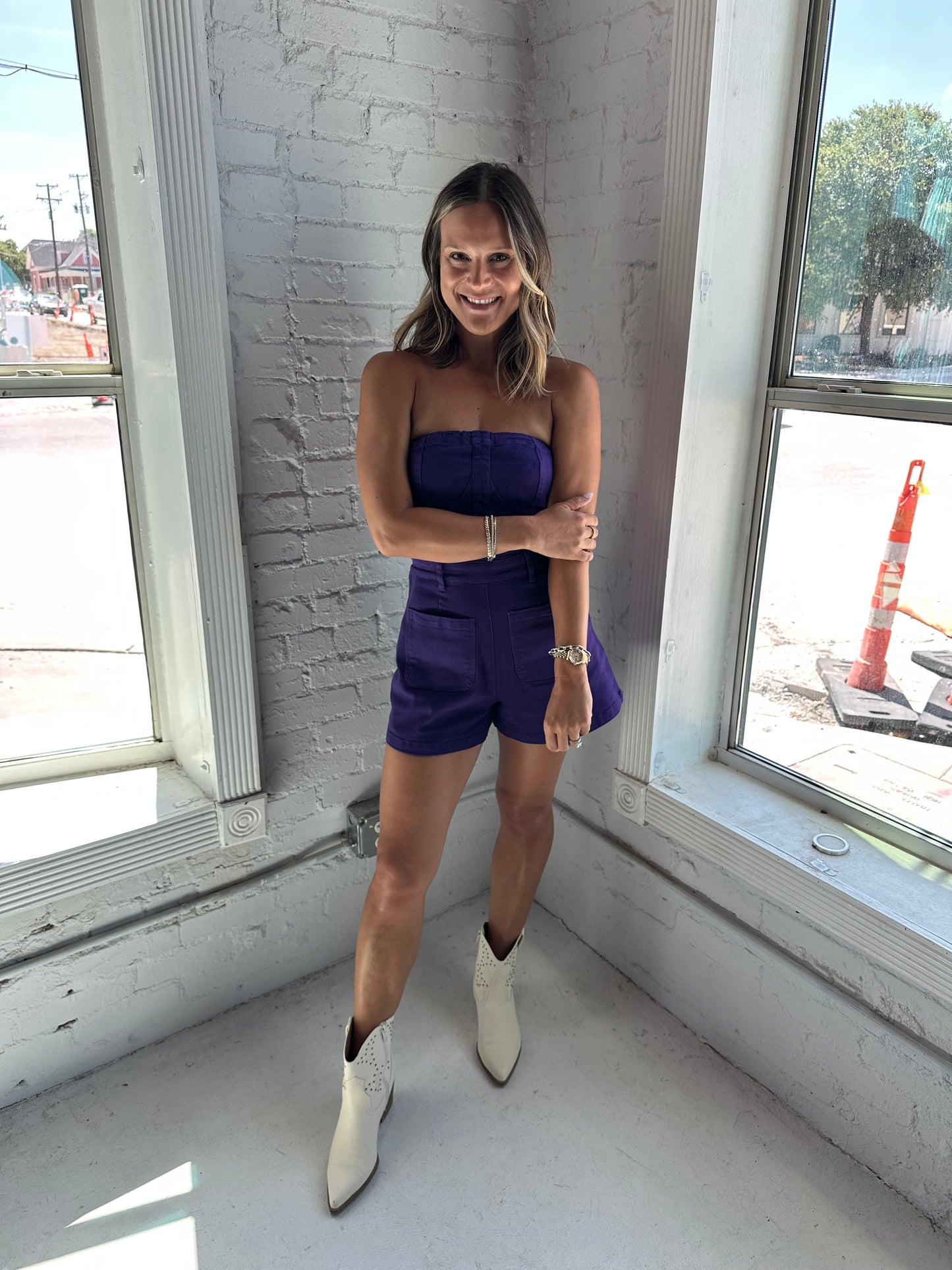 Belle Denim Tube Romper