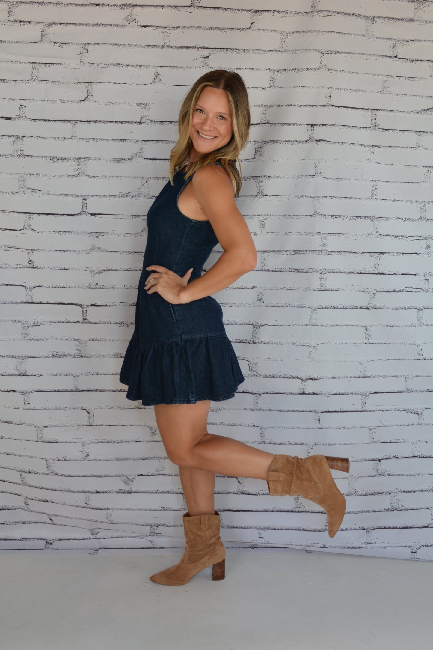 Laurel Ruffle Dress Moonlight