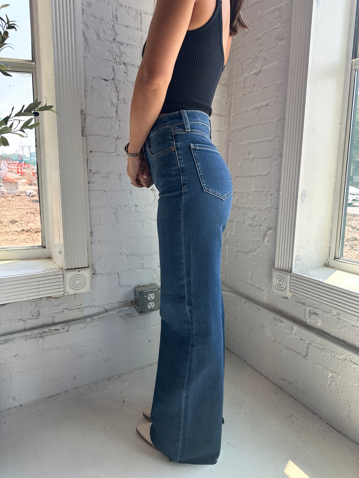 Far Out High Rise Wide Leg Waterfall