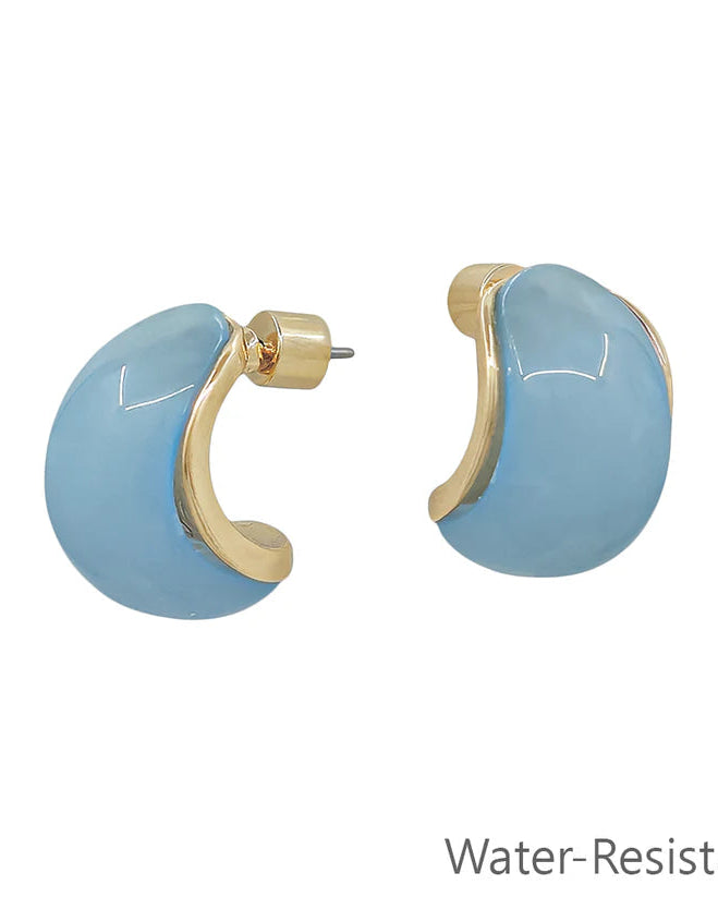 Light Blue and Gold Earring