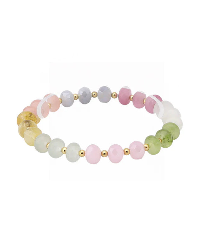 Light Multi Crystal Beaded Bracelet