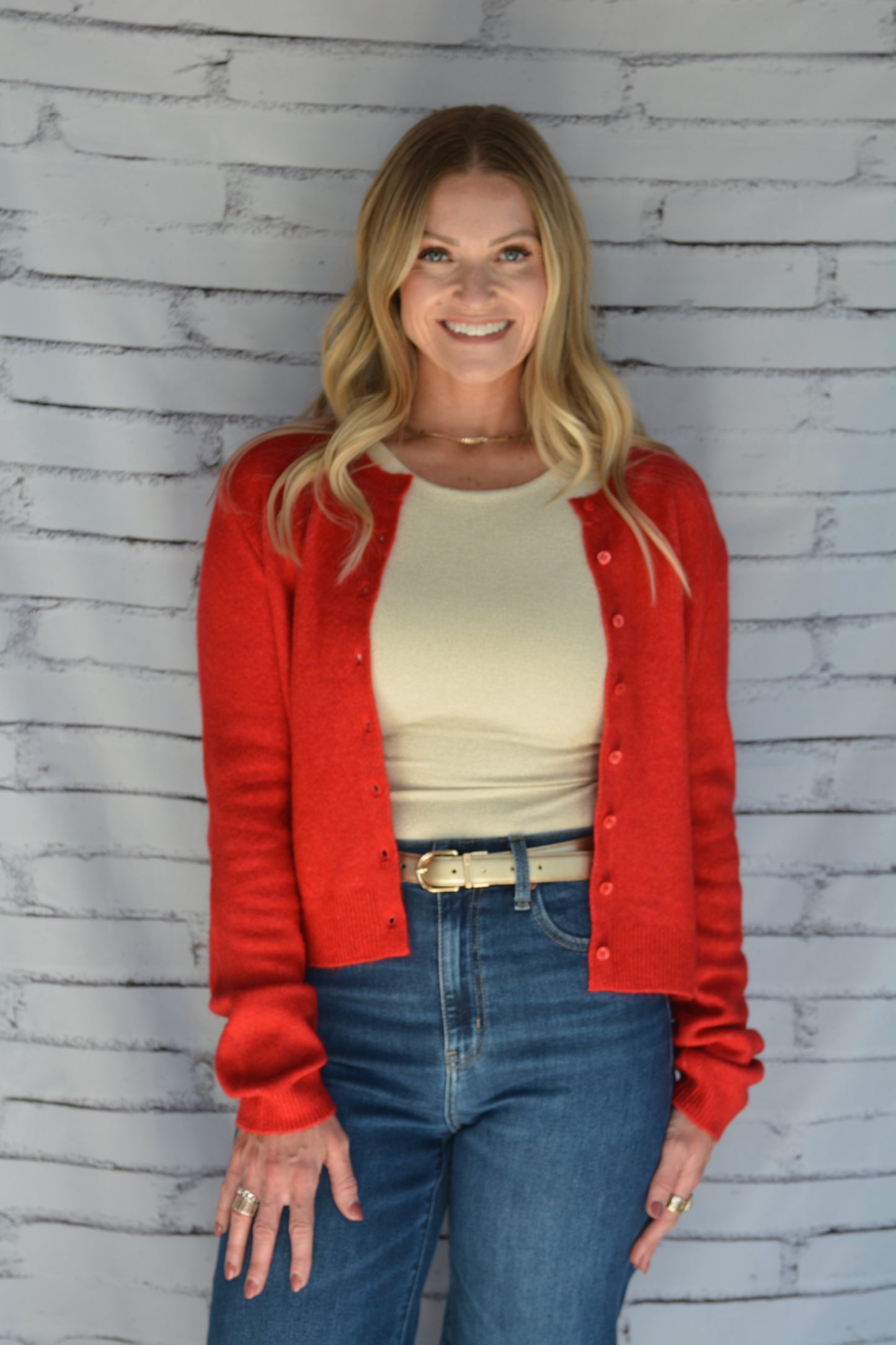 Medina Cardigan Festive Red