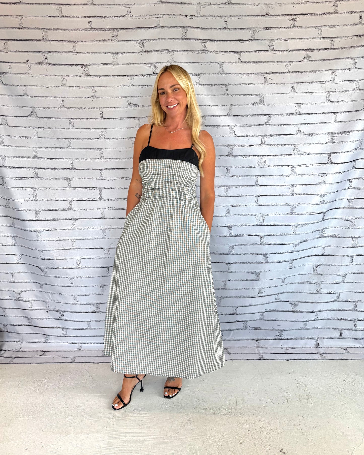 Gingham Breeze Maxi