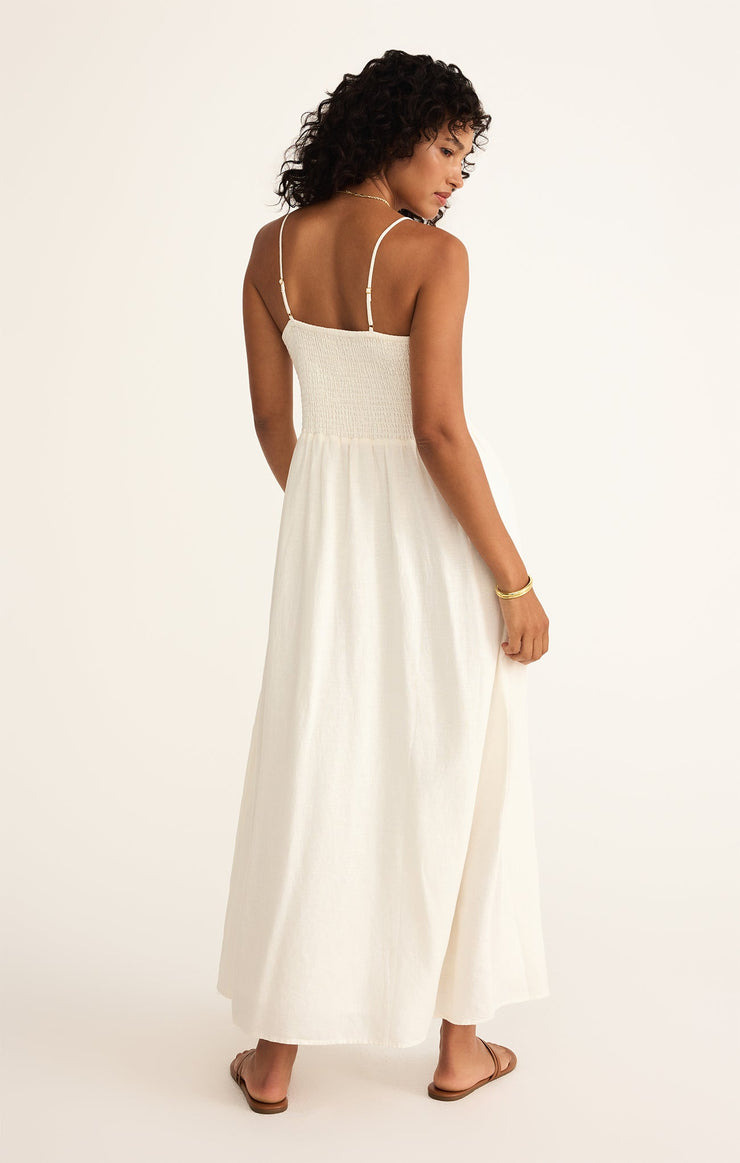 Bayside Linen Maxi Dress White