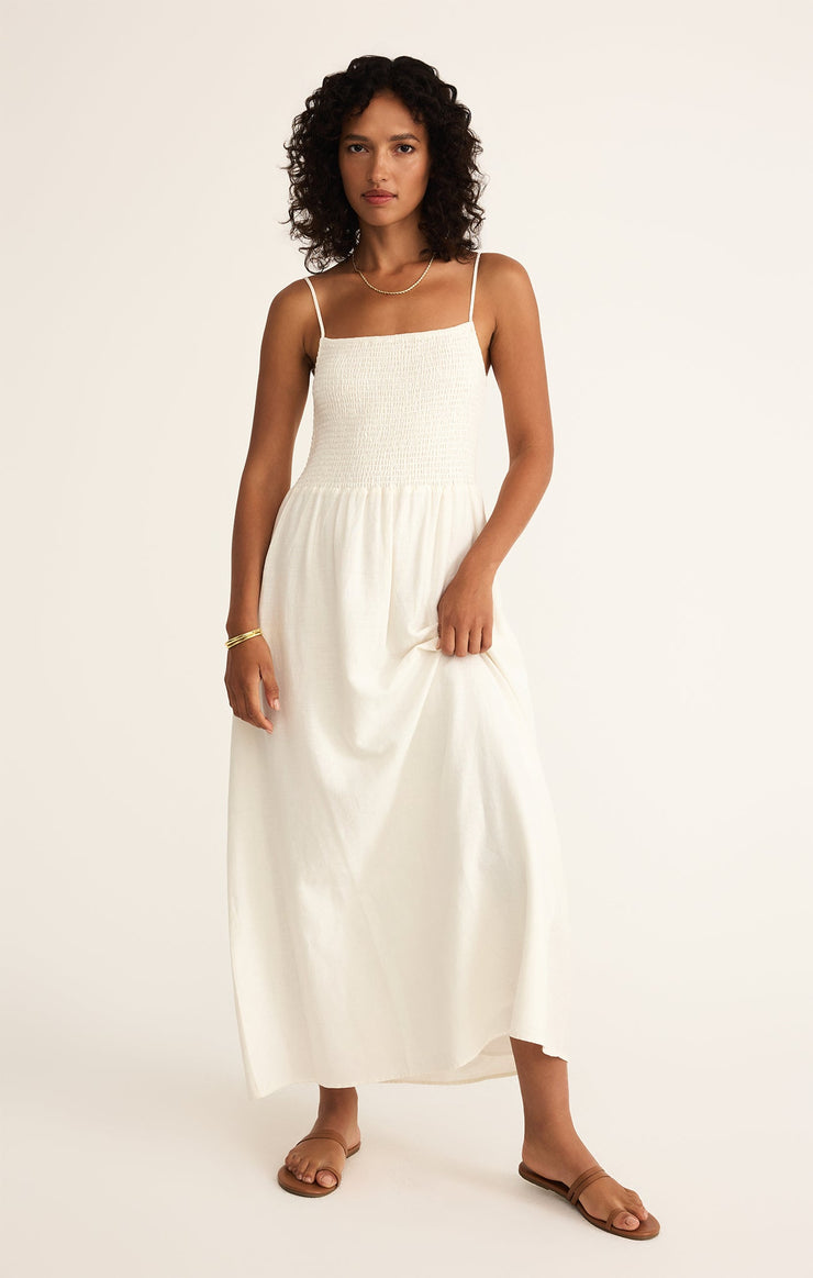 Bayside Linen Maxi Dress White