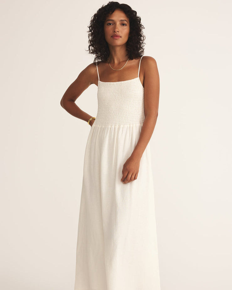 Bayside Linen Maxi Dress White