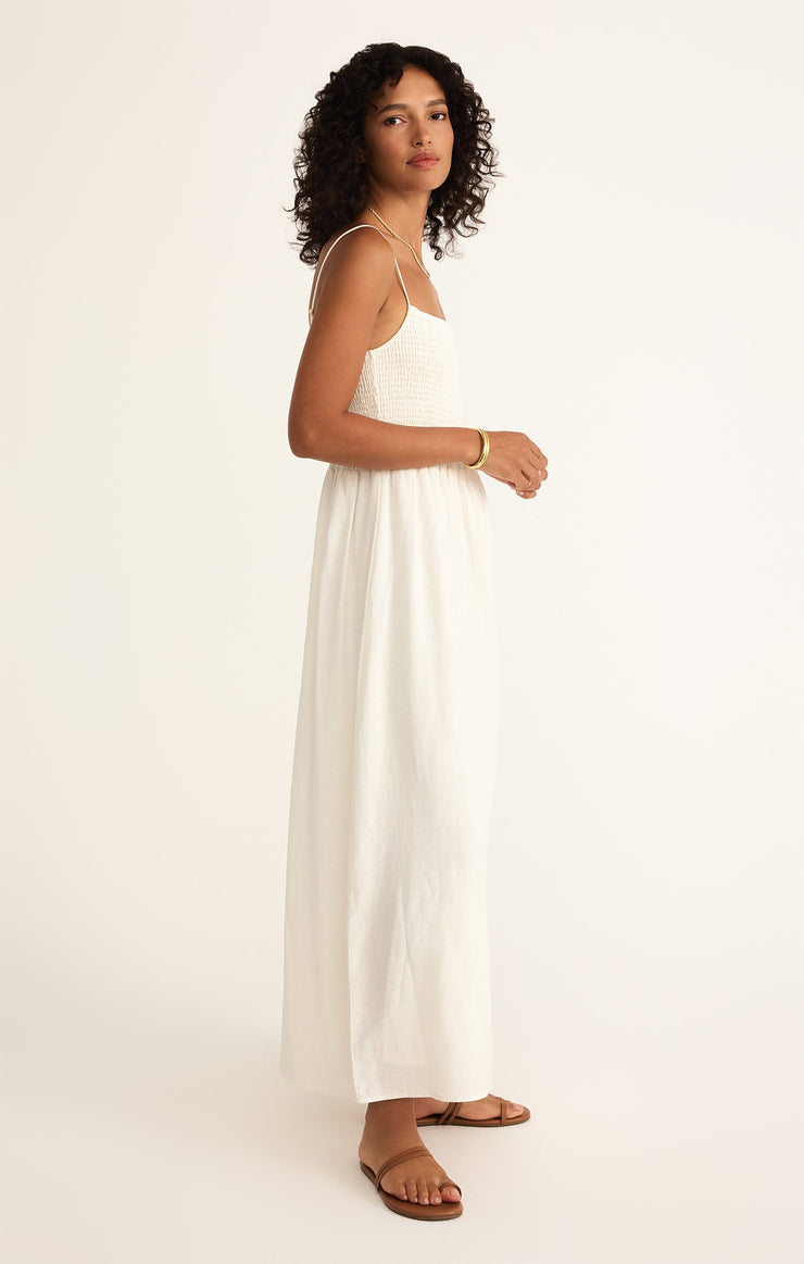 Bayside Linen Maxi Dress White