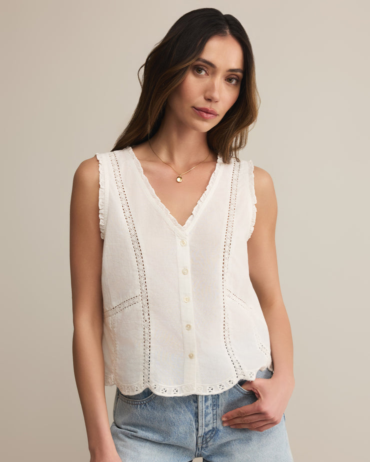 Tomi Embroidered Cotton Tank