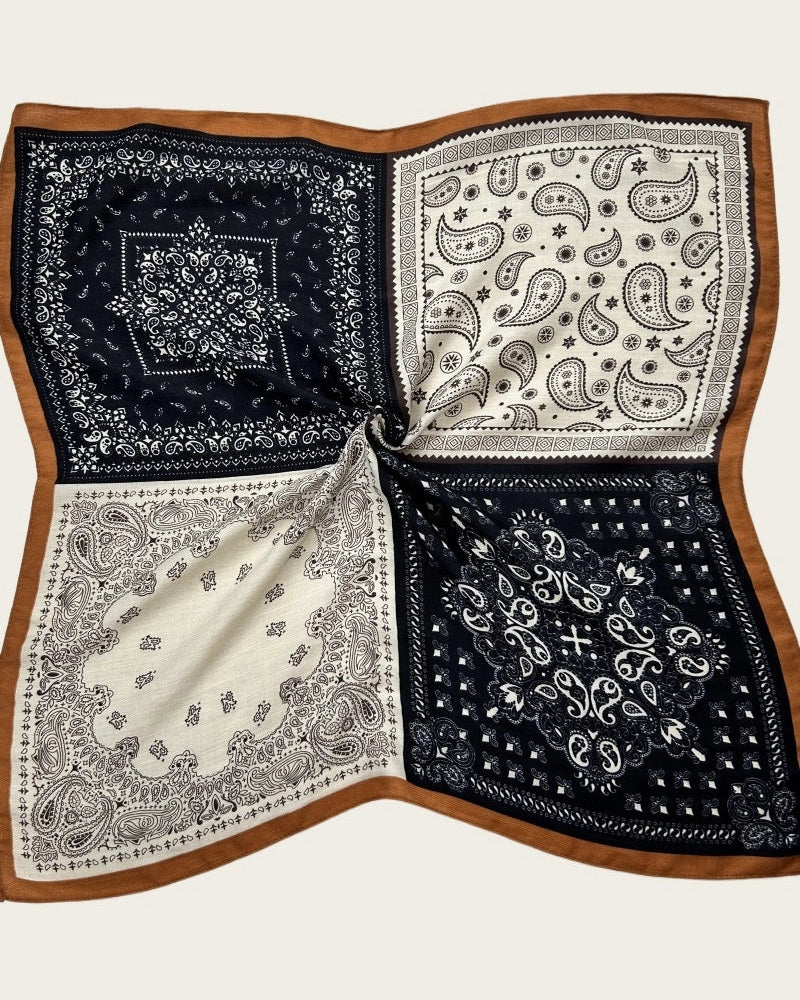 Bohemian Vintage Patchwork Bandana Camel