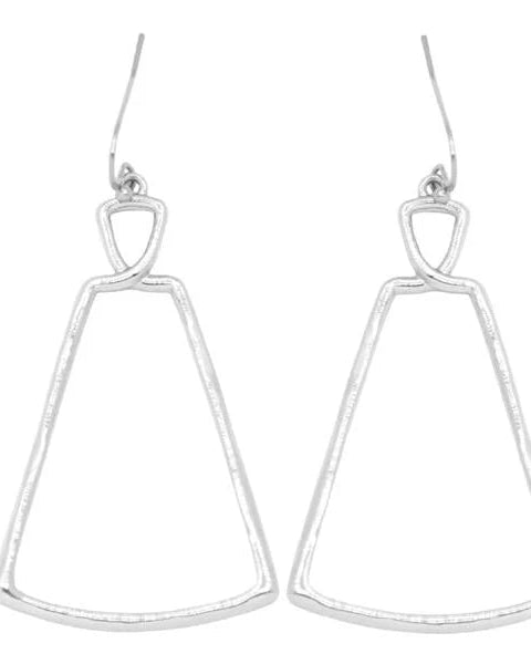 Silver Open Geometric 2.5" Earrings