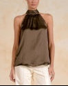 After Dark Satin Halter Brown