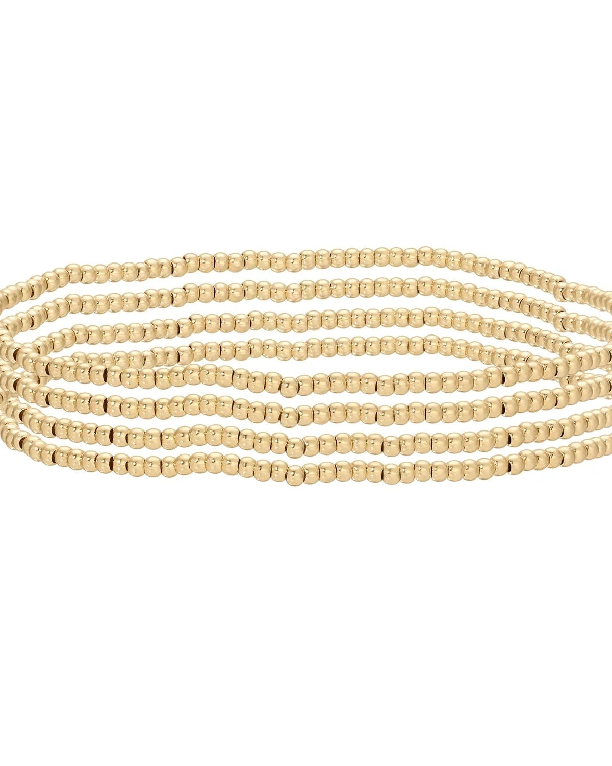 Stretch Bead Bracelets Gold 2mm 18K Gold Plated