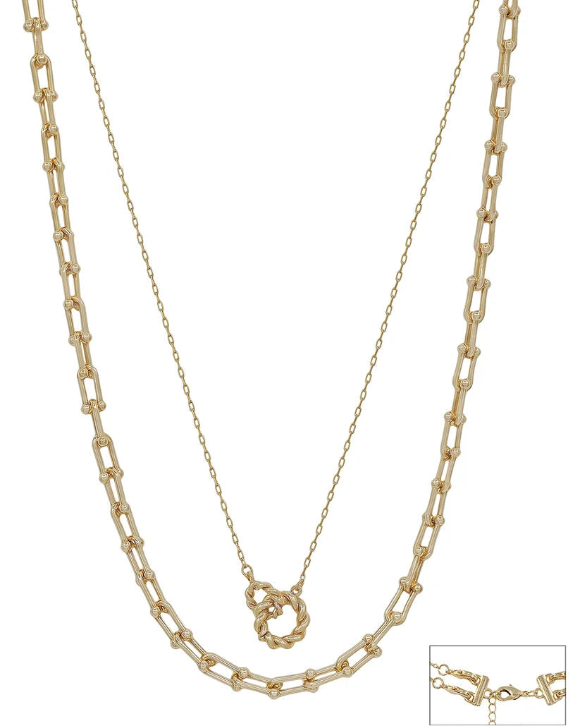 Water Resistant Gold 2 Layer Multi way Tiffany Chain 16"-18" Necklace