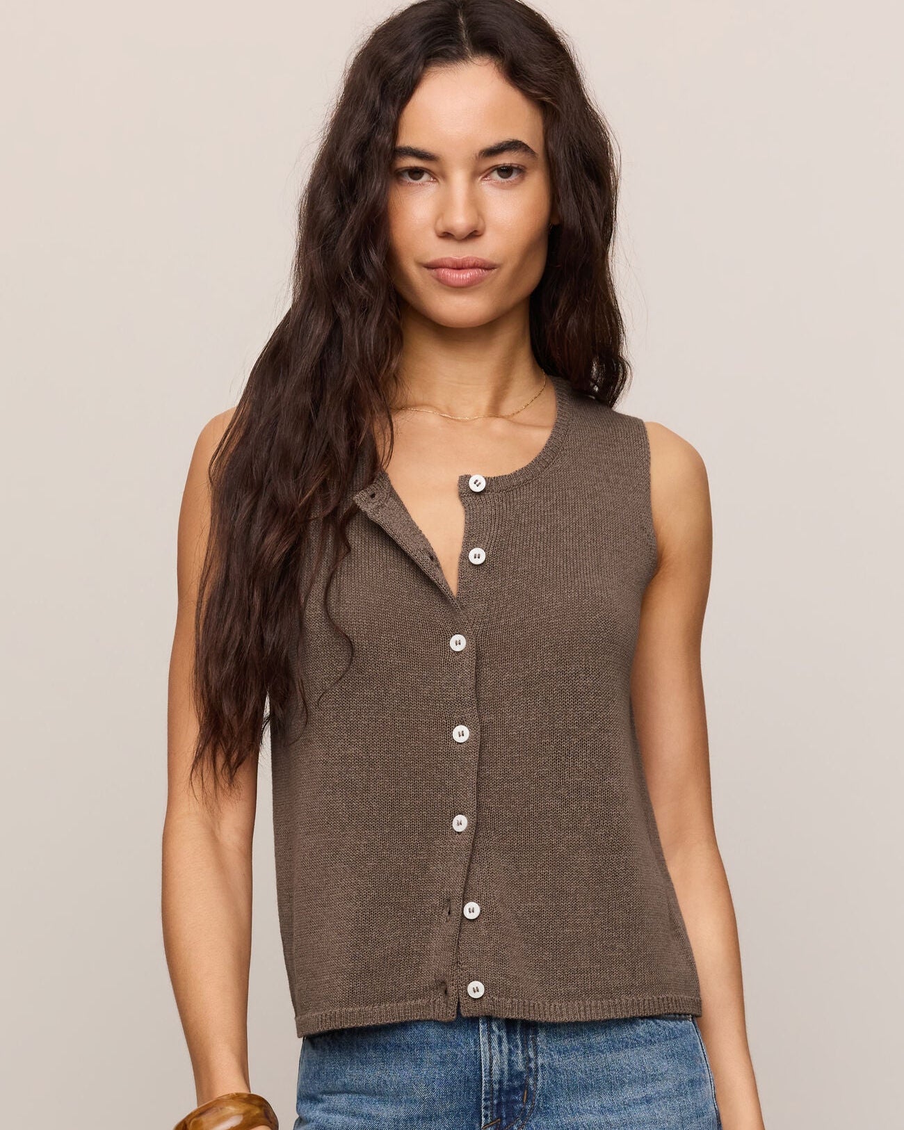 Syd Sweater Vest Pebble Coast