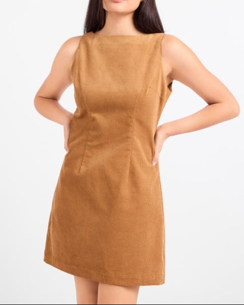 First Edition Fitted Mini Dress Camel