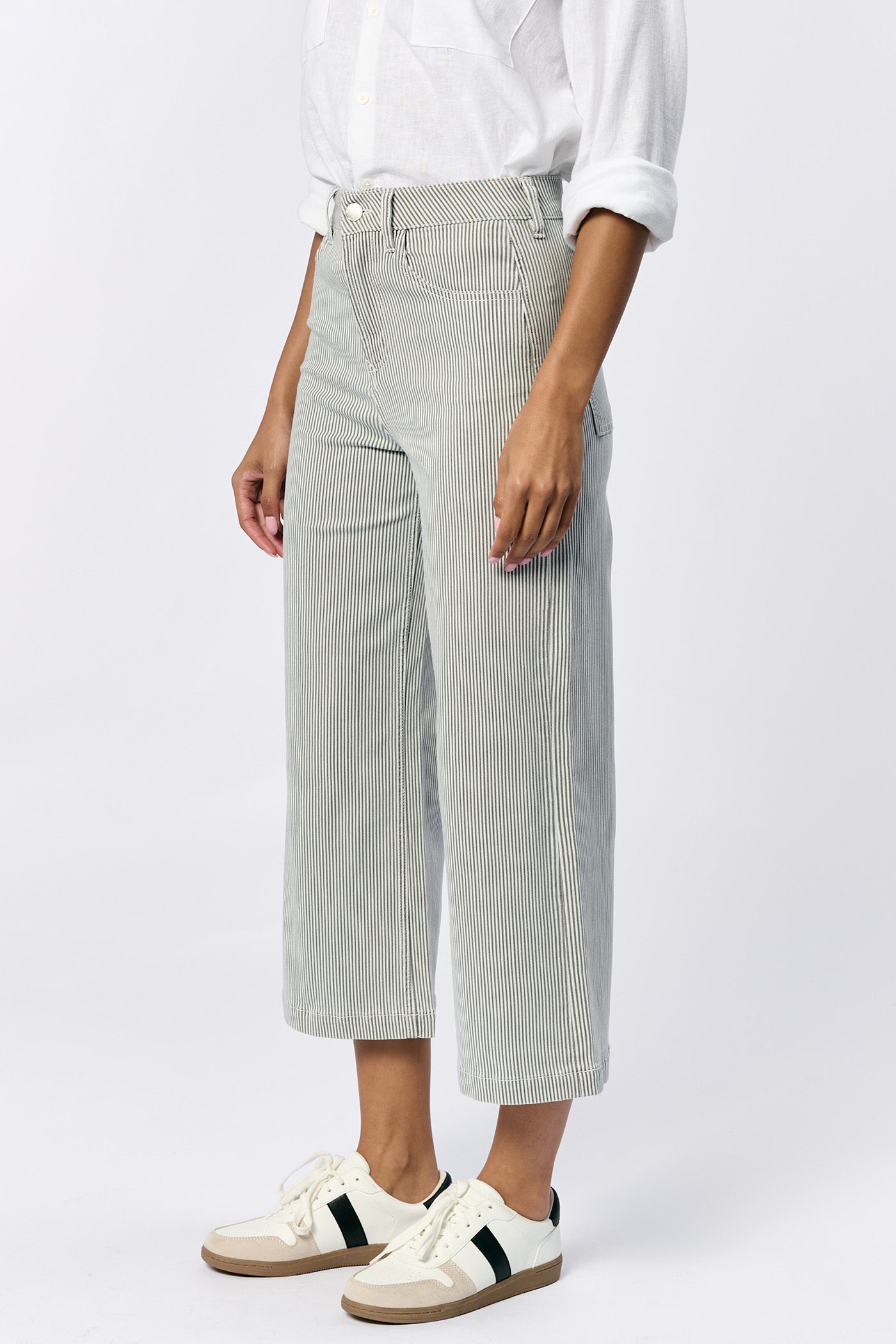 Audrey Wide Leg Railroad Grey