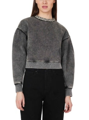 Acid Grey Embellished Sweatshirt