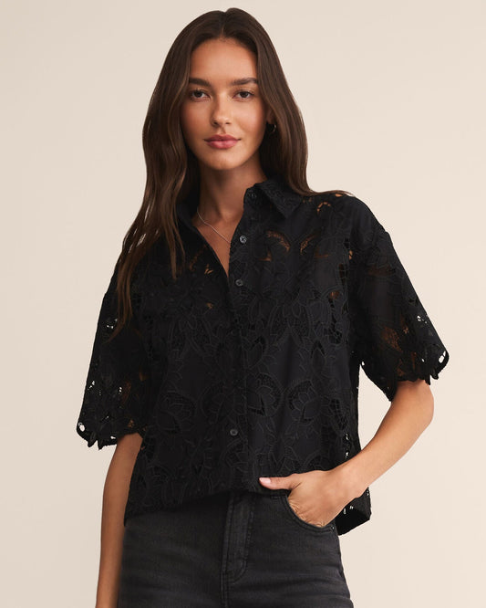 Midnight Lace Top Black