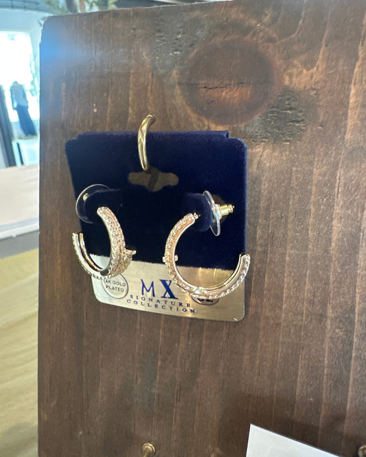 Gold Nail Hoop Earring