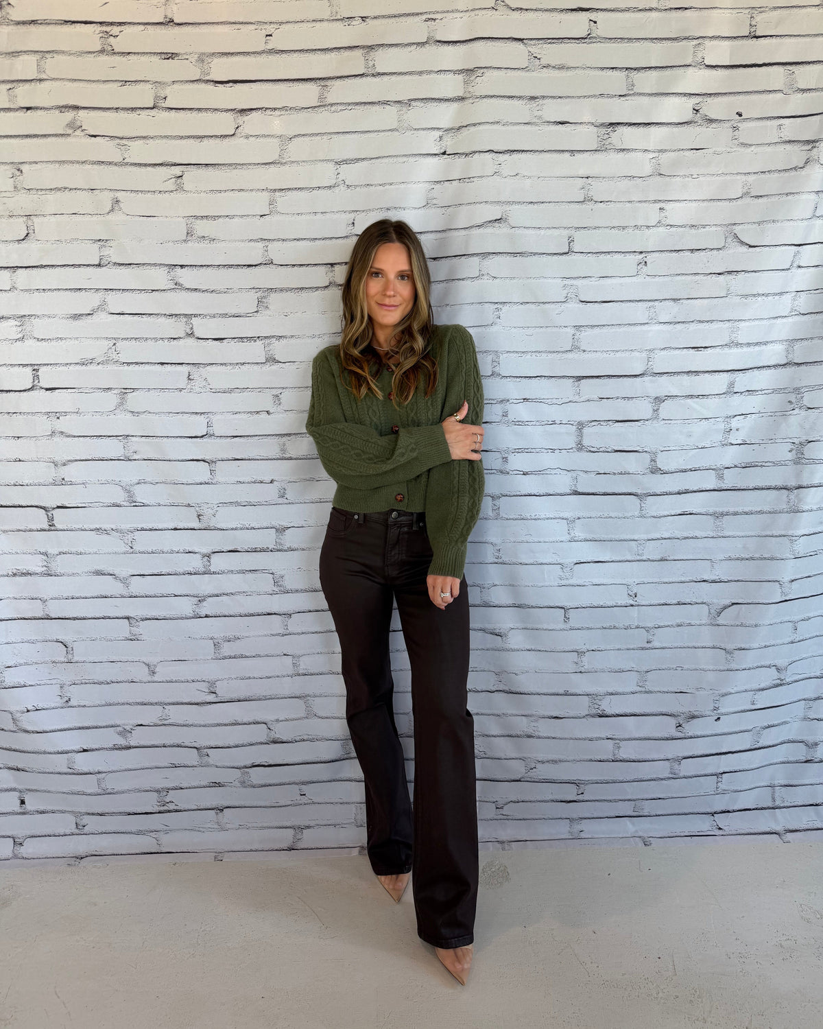 Vivienne Cable Knit Sweater Green