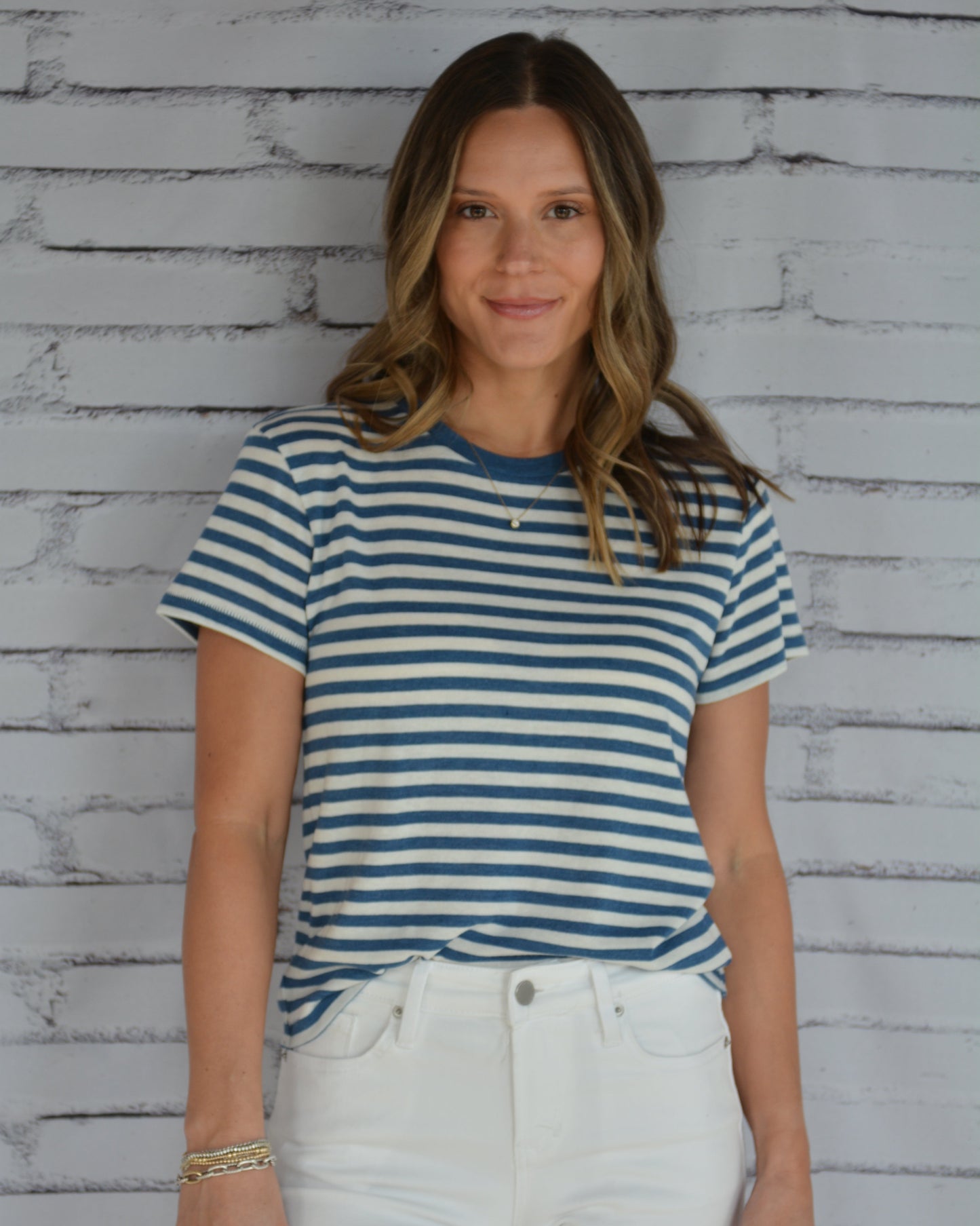 Tourist Striped Tee Blue Indigo
