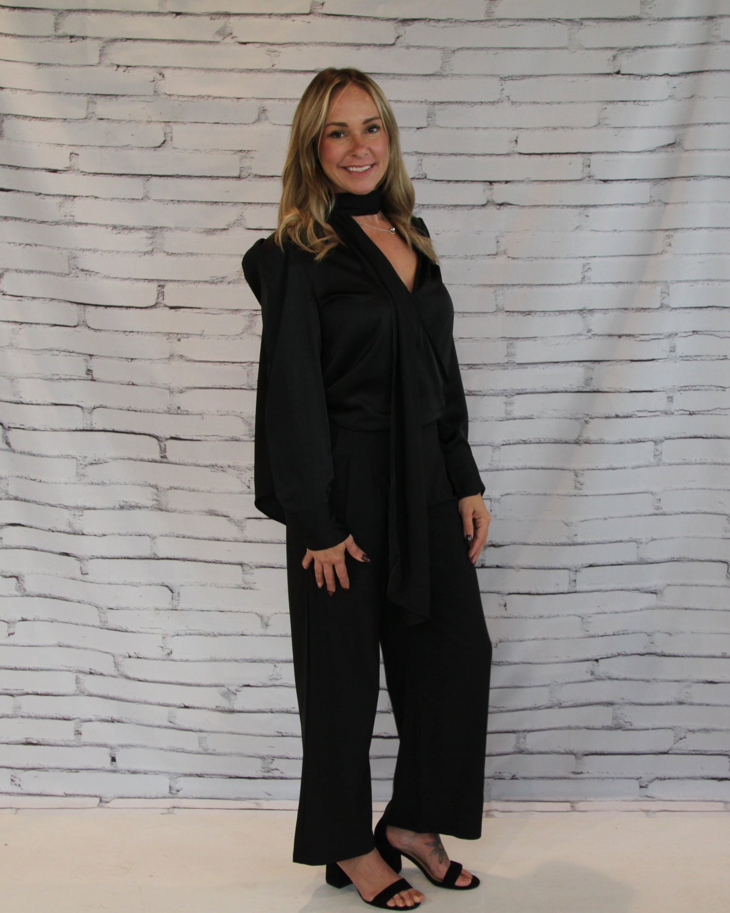 Woven Crepe Trouser Black