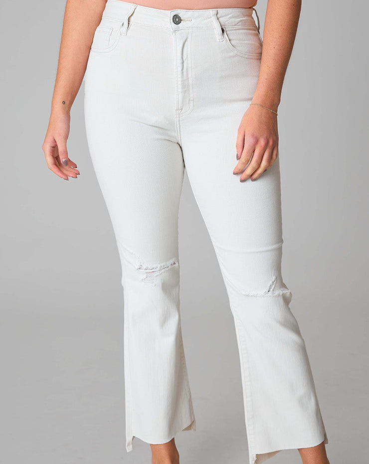 Happi High Rise Crop Flare- Sea Salt