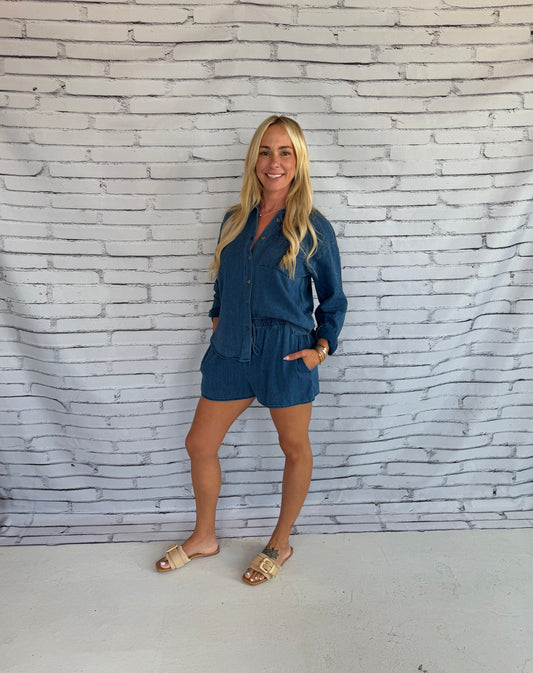 The Perfect Twill Button Up Twilight Blue