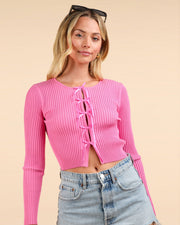 Pink Bow Knit Sweater