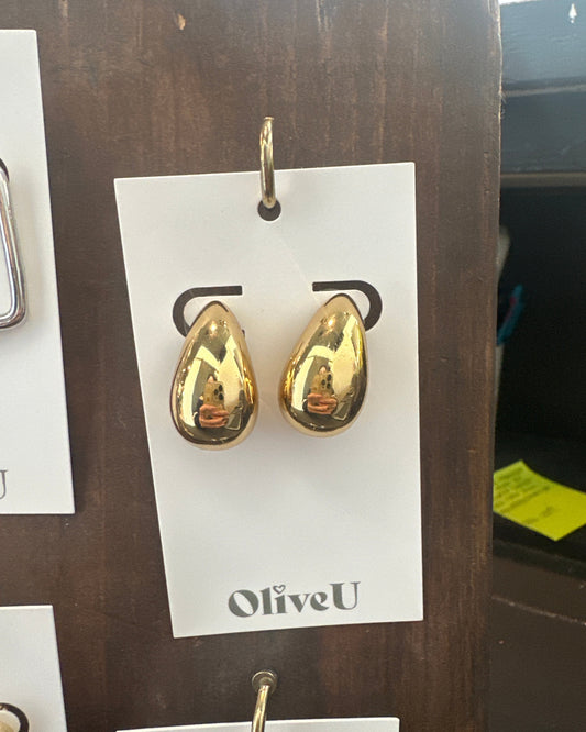 Gold Tear Drop Earrings